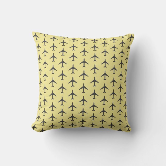 Minimalistic Plane Airplane Aviation Fly Cushion (Front)