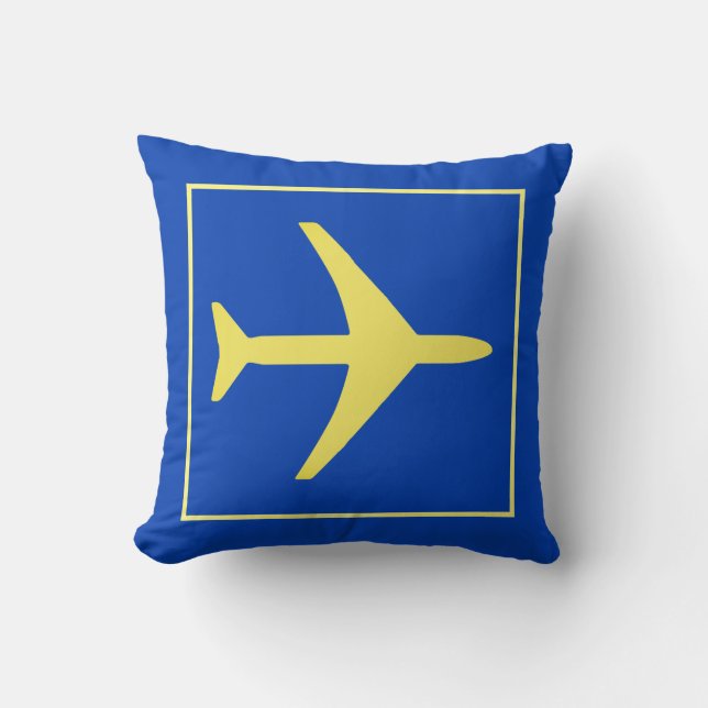 Minimalistic Plane Airplane Aviation Fly Cushion (Front)
