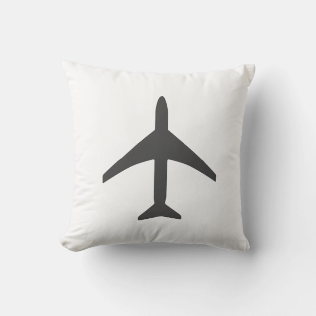 Minimalistic Plane Airplane Aviation Fly Cushion (Front)