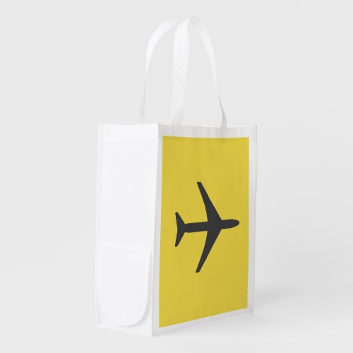 Minimalistic Plane Airplane Aviation Fly Grocery Bag