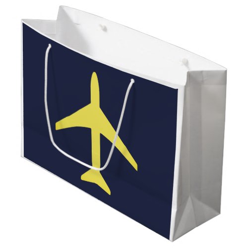 Minimalistic Plane Airplane Aviation Fly Large Gift Bag