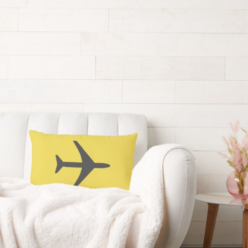 Minimalistic Plane Airplane Aviation Fly Lumbar Pillow
