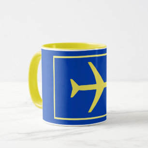 Minimalistic Plane Airplane Aviation Fly Mug