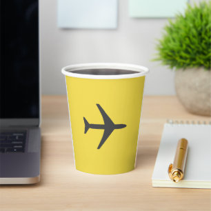 Minimalistic Plane Airplane Aviation Fly Paper Cups