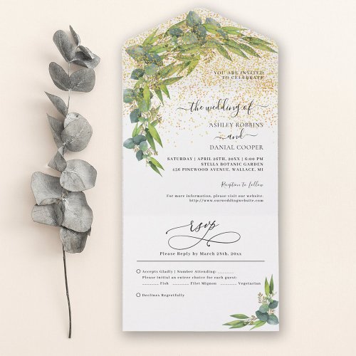 Minimalistic Poppy Elegant Wedding All In One Invi All In One Invitation