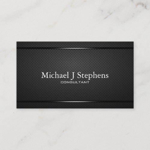 Minimalistic  Professional Black Metal Textured Business Card Template