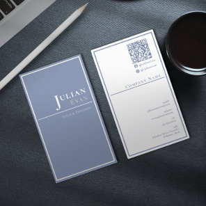 Minimalistic Professional Dusty Blue Healthcare Business Card