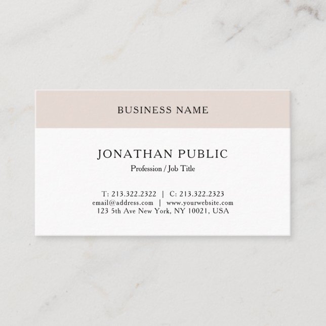 Minimalistic Professional Elegant Classic Look Business Card (Front)