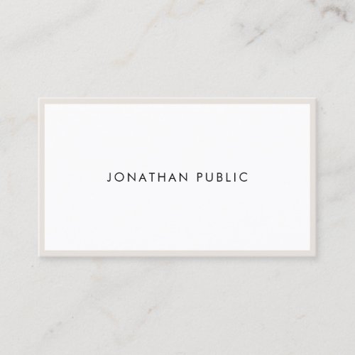 Minimalistic Professional Elegant Sleek Plain Top Business Card