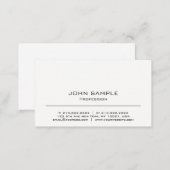 Minimalistic Professional Modern White and Grey Business Card (Front/Back)
