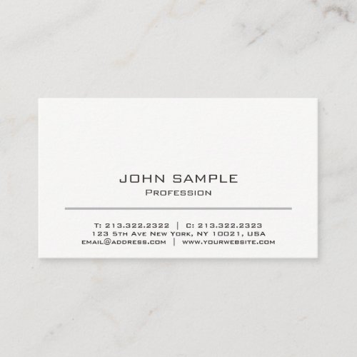 Minimalistic Professional Modern White and Grey Business Card