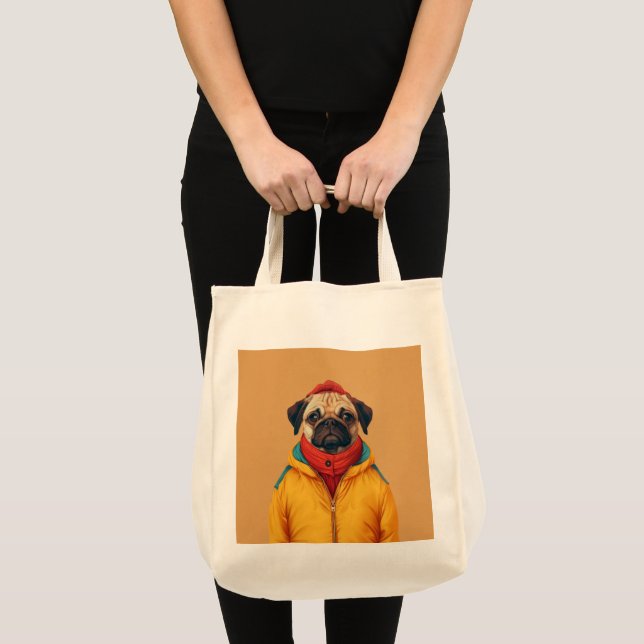 Minimalistic pug tote bag (Front (Product))