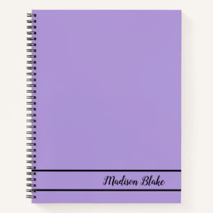Minimalistic Purple Pastel Customizable Name Notebook