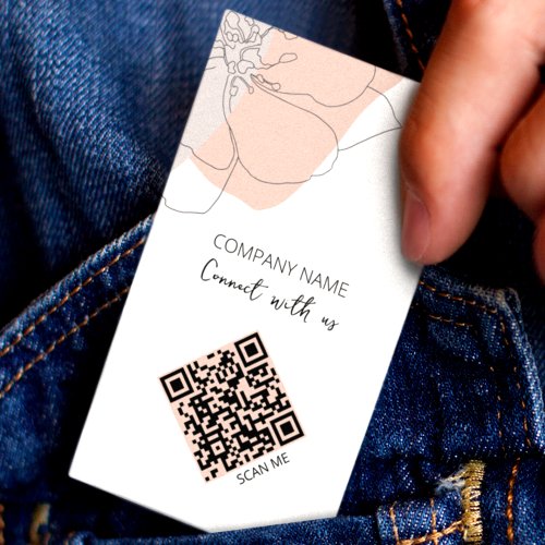 Minimalistic QR Code Connect With Us Business Card