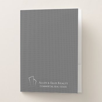 Minimalistic Real Estate Logo (gray Pindots) Pocket Folder by artNimages at Zazzle