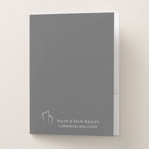 Minimalistic Real Estate Logo Gray Pindots Pocket Folder