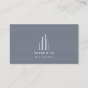 Minimalistic Real Estate Logo Roman Silver Business Card