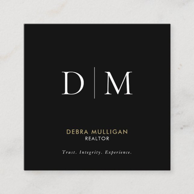 Minimalistic Realtor Square Business Card  (Front)