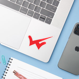 Minimalistic Red Letter W with Right sign Sticker