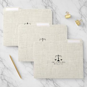Minimalistic Red Linen Personalized White Text File Folder