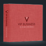 Minimalistic Red Linen Texture 3 Ring Binder<br><div class="desc">A simple,  stylish custom monogram design in dark-red and light pink,  modern minimalist typography on a red linen texture image background. The monogram initials and name can easily be personalized to make a design as unique as you are! This is a perfect gift or accessory for any occasion.</div>