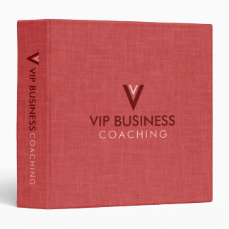 Minimalistic Red Linen Texture 3 Ring Binder