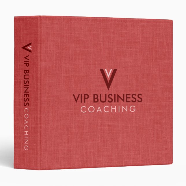 Minimalistic Red Linen Texture 3 Ring Binder (Front/Spine)