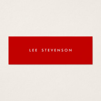 Minimalistic Red Mini Modern Minimalist Mini Business Card
