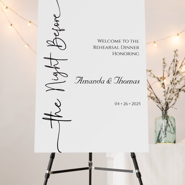 Minimalistic Rehearsal Dinner Foam Board (24 x 36" (In Situ (Stand))