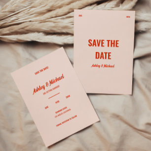 Minimalistic Retro Colorful Wedding Save The Date