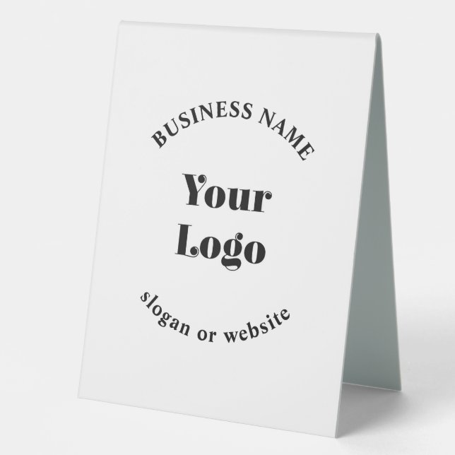 Minimalistic Retro-Modern Template for Your Logo Table Tent (Front)
