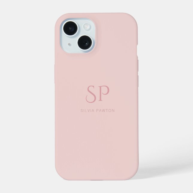 Minimalistic Rose Custom Monogram Iphone Case (Back)