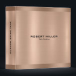 Minimalistic Rose-Gold Texture  3 Ring Binder<br><div class="desc">Elegant metallic rose-gold texture,  brushed aluminum look with rose-gold border accents—customizable typography in black.
Minimalistic,  simple,  modern,  slick design.</div>
