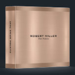 Minimalistic Rose-Gold Texture  3 Ring Binder<br><div class="desc">Elegant metallic rose-gold texture,  brushed aluminum look with rose-gold border accents—customizable typography in black.
Minimalistic,  simple,  modern,  slick design.</div>