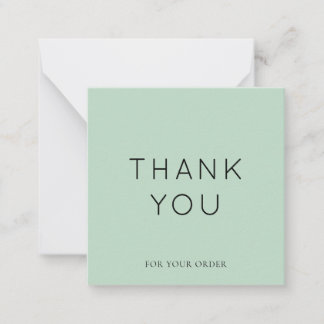 Minimalistic Sage Small Business Thank You Card