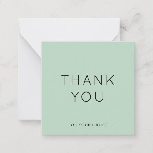 Minimalistic Sage Small Business Thank You Card