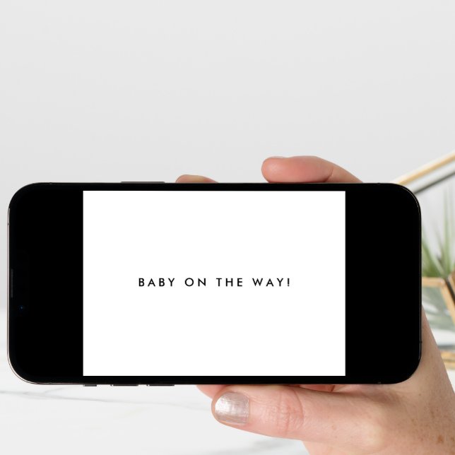 Minimalistic Script "Baby On The Way!" Pregnancy Announcement (Front Digital)