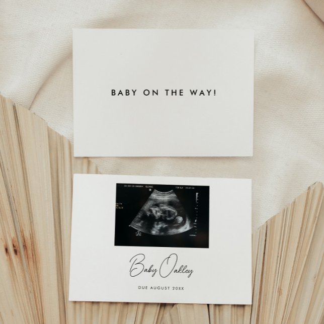 Minimalistic Script "Baby On The Way!" Pregnancy Announcement (Creator Uploaded)