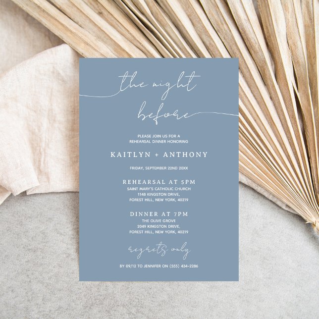 Minimalistic Script Wedding Rehearsal Dinner Invitation (Creator Uploaded)