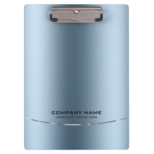 Minimalistic Shiny Faux Blue Background Clipboard (Front)