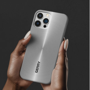 Minimalistic shiny metallic silver-gray iPhone 11 pro max case