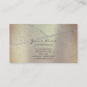 Minimalistic Silver Gray Leaf Rose Gold Copper Business Card (Back)