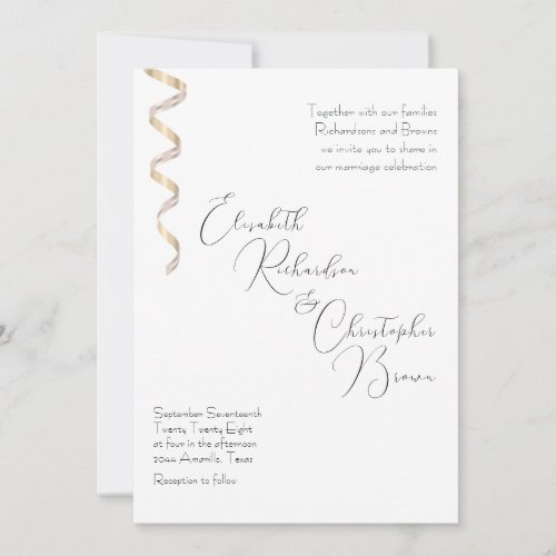 Minimalistic simple elegant classy modern light invitation