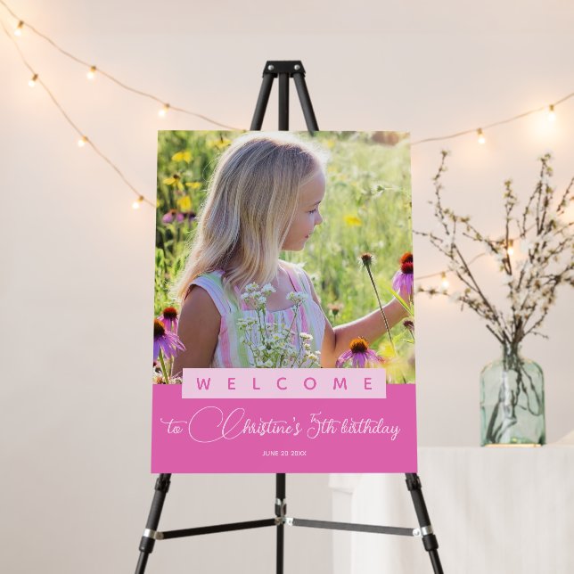 Minimalistic Simple Fairy Birthday Welcome Photo Foam Board (In Situ (Stand))