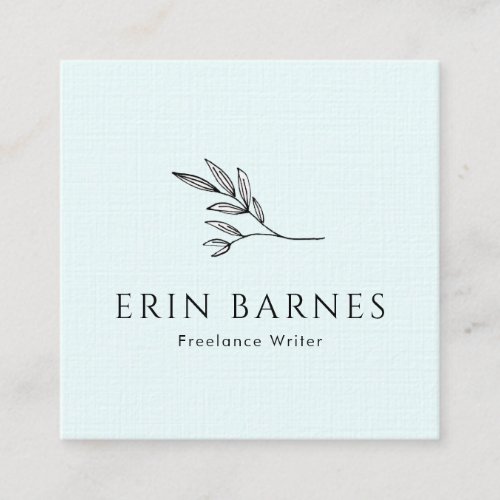 Minimalistic Simple Hand Drawn Tree Branch Square Business Card