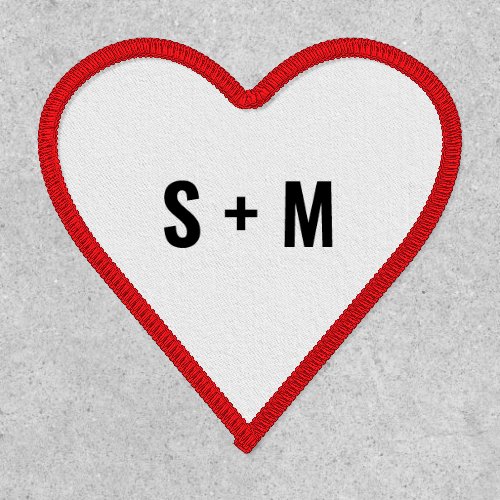 Minimalistic Simple Heart Love Monogram Initial Patch