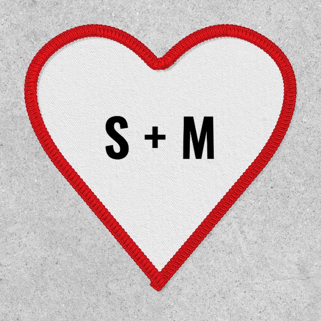 Minimalistic Simple Heart Love Monogram Initial Patch (Front)