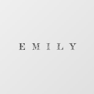 Minimalistic Simple Name Room Decor Black White Wall Decal