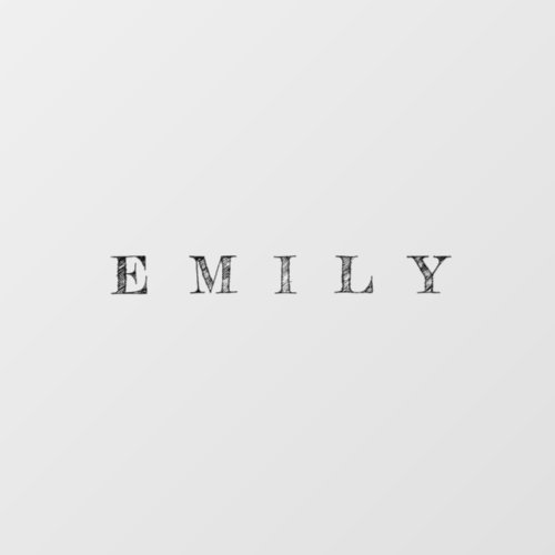 Minimalistic Simple Name Room Decor Black White Wall Decal