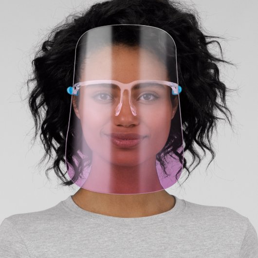Minimalistic Simple Pink Ombre Color Face Shield (Insitu)